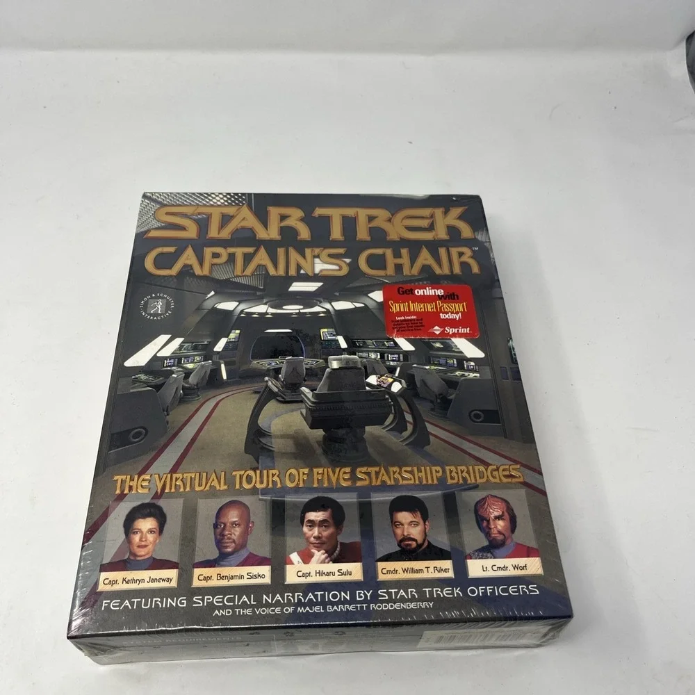 STAR TREK: CAPTAIN'S CHAIR Computer Big Box Game PC CD-ROM WIN 95 & Mac NEW